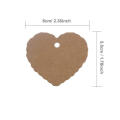 Etiquetas de regalo de papel kraft en forma de corazón personalizadas 100